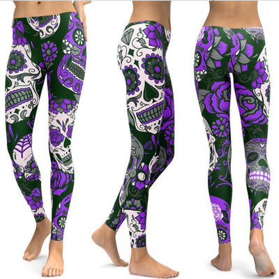 Pantalones Yoga Ajustados con Estampado Calavera Cristal - Levantador de Glúteos 4 Colores - Image 8