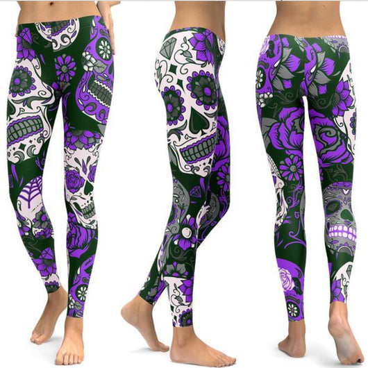 Pantalones Yoga Ajustados con Estampado Calavera Cristal - Levantador de Glúteos 4 Colores - Image 8