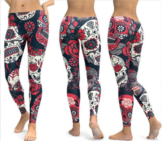 Pantalones Yoga Ajustados con Estampado Calavera Cristal - Levantador de Glúteos 4 Colores - Image 5