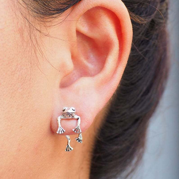 Aretes Divertidos de Rana para Mujer y Niña, Joyería de Animal