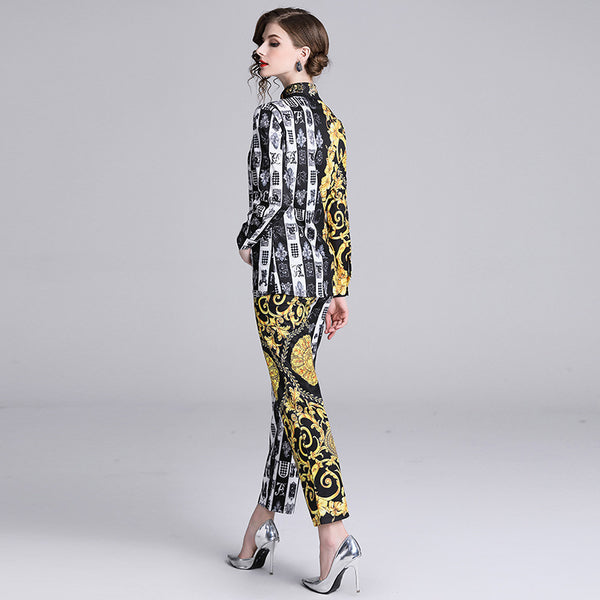 Traje Ejecutivo con Estampado Barak - Camisa Manga Larga y Pantalón