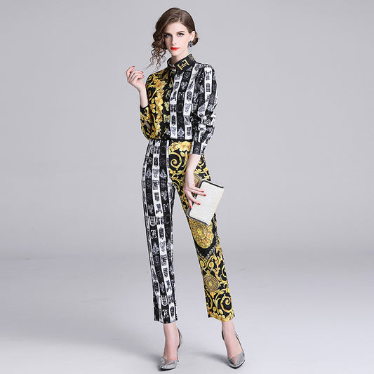 Traje Ejecutivo con Estampado Barak - Camisa Manga Larga y Pantalón