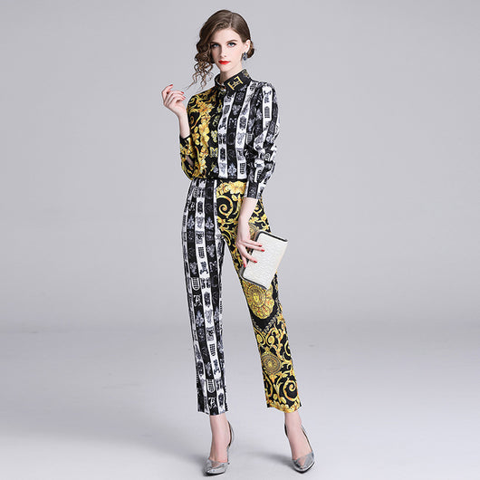 Traje Ejecutivo con Estampado Barak - Camisa Manga Larga y Pantalón