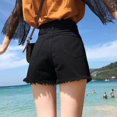Pantalones Cortos Talle Alto Estilo Coreano Holgados Boyfriend Jeans Rejuvenecedores - Image 6