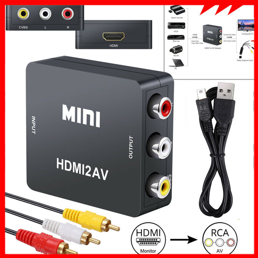 Convertidor Adaptador de HDMI a RCA AV Full HD 1080p