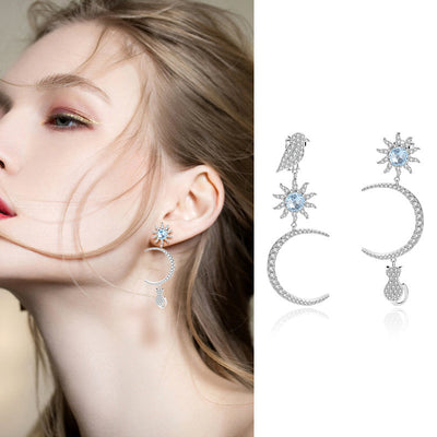 Aretes Asimétricos Luna y Estrellas - Diseño Original Nicho - Image 3