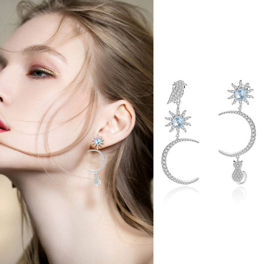 Aretes Asimétricos Luna y Estrellas - Diseño Original Nicho - Image 3