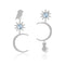 Sun Moon And Stars Asymmetric Niche Original Design Star And Moon Earrings Silver
