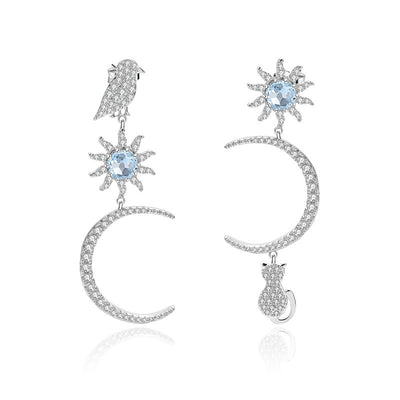 Aretes Asimétricos Luna y Estrellas - Diseño Original Nicho - Image 2