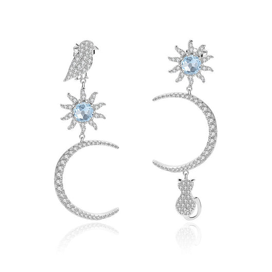 Aretes Asimétricos Luna y Estrellas - Diseño Original Nicho - Image 2