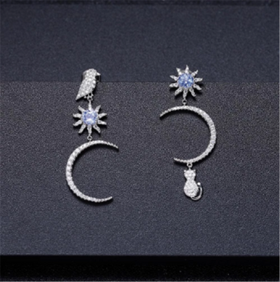 Aretes Asimétricos Luna y Estrellas - Diseño Original Nicho - Image 4