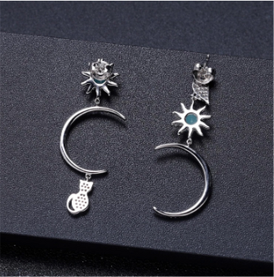 Aretes Asimétricos Luna y Estrellas - Diseño Original Nicho - Image 6