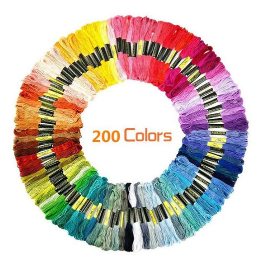 Juego de 200 Colores de Hilo para Bordado de Punto de Cruz