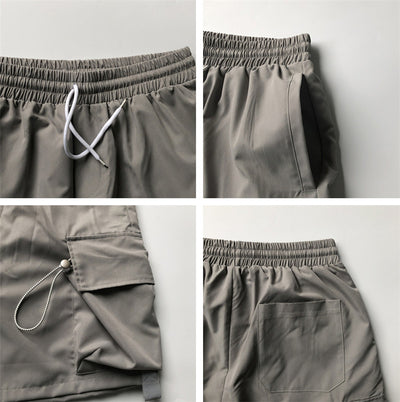 Shorts Cargo de Bolsillos Grandes - Diseño Liso y Versátil - Image 3