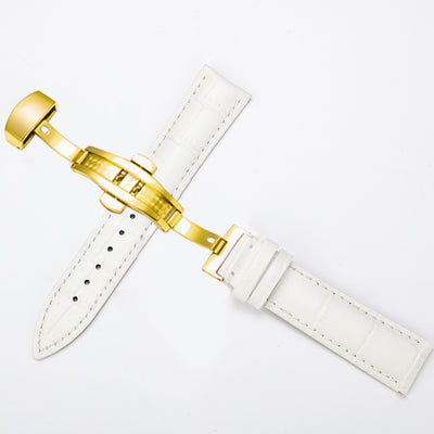 Correa de Reloj Cuero Mariposa Doble Broche Ajustable Unisex - Image 11