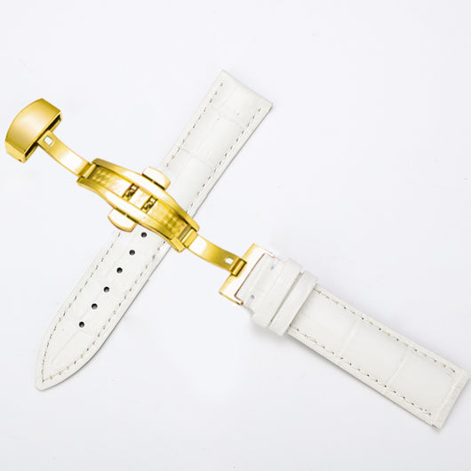 Correa de Reloj Cuero Mariposa Doble Broche Ajustable Unisex - Image 11
