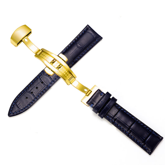 Correa de Reloj Cuero Mariposa Doble Broche Ajustable Unisex - Image 15