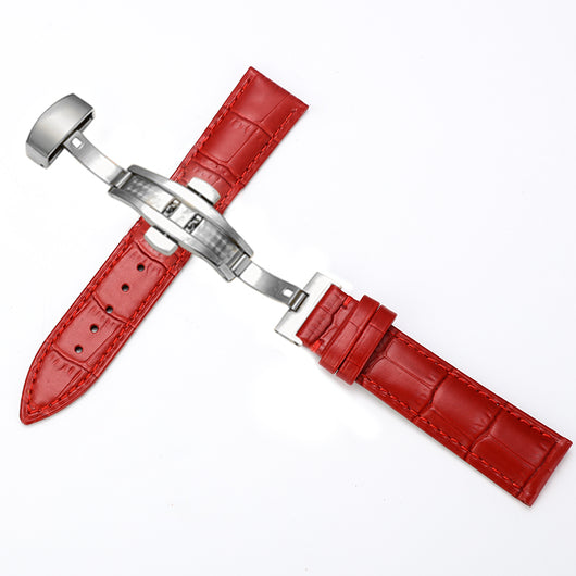 Correa de Reloj Cuero Mariposa Doble Broche Ajustable Unisex - Image 7