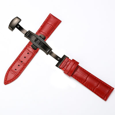 Correa de Reloj Cuero Mariposa Doble Broche Ajustable Unisex - Image 3