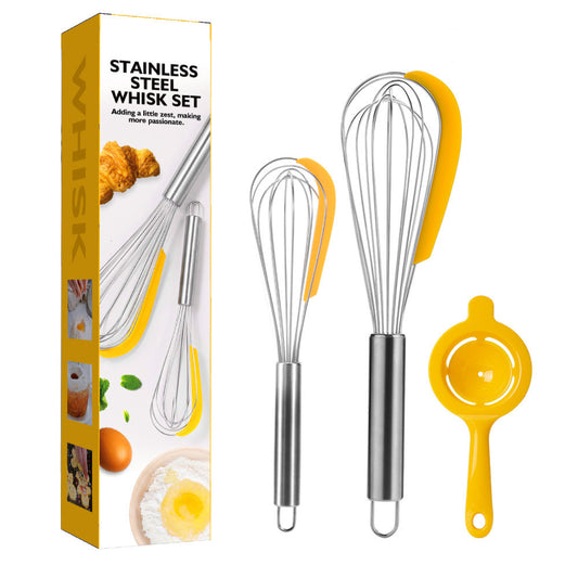 Set de 3 Batidores de Acero Inoxidable para Repostería y Cocina