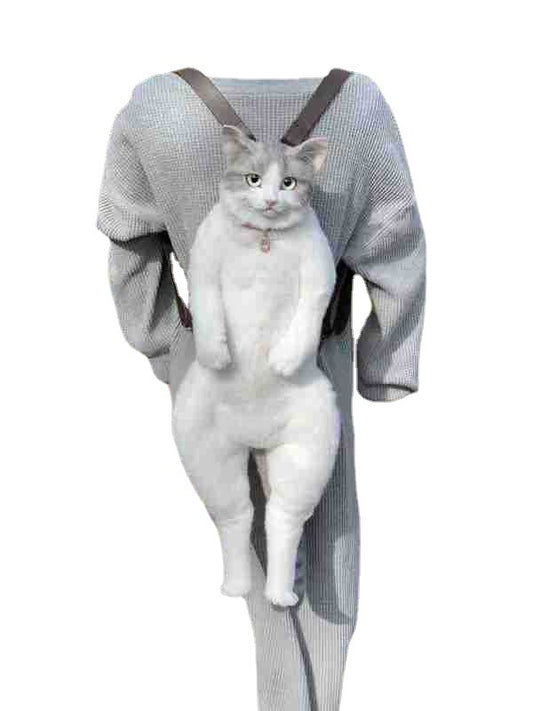Mochila Gato Simulado con Peluche Desmontable - Juguete Infantil Realista - Image 2