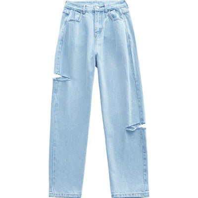 Pantalones Vaqueros Rotos de Cintura Alta para Mujer - Image 2