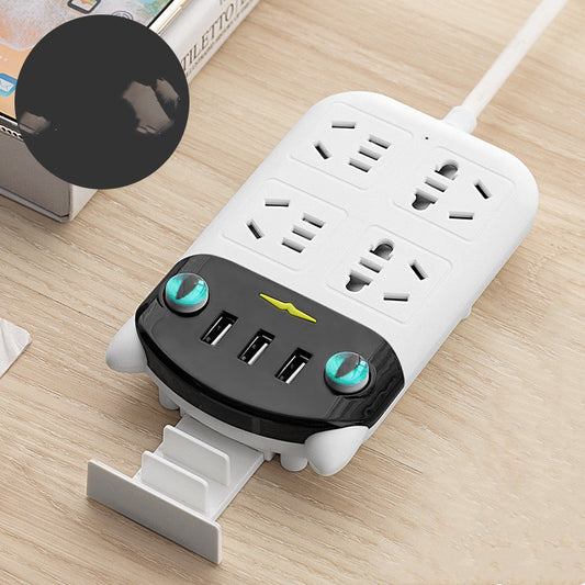 Regleta Inteligente USB con Protección contra Rayos - Diseño Gato 3 Puertos - Image 2