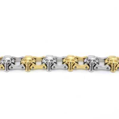 Pulsera de Cadena para Bicicleta en Acero Inoxidable con Calavera Gótica - Image 10