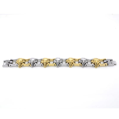 Pulsera de Cadena para Bicicleta en Acero Inoxidable con Calavera Gótica - Image 4