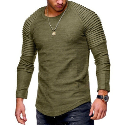 Camiseta Deportiva Hombre Manga Raglan Plisada Cuello Redondo - Image 4