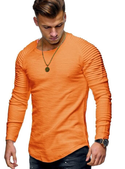 Camiseta Deportiva Hombre Manga Raglan Plisada Cuello Redondo - Image 5
