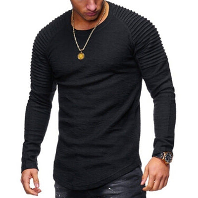 Camiseta Deportiva Hombre Manga Raglan Plisada Cuello Redondo - Image 3