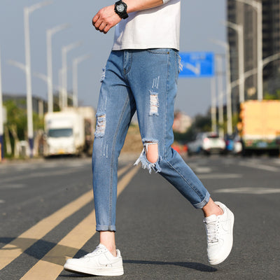 Jeans Slim Fit Rotos para Hombre - Primavera y Verano - Image 9