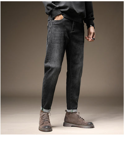 Pantalones Vaqueros Slim Fit Negros para Hombre - Otoño e Invierno - Image 8