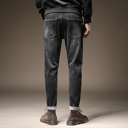 Pantalones Vaqueros Slim Fit Negros para Hombre - Otoño e Invierno - Image 10