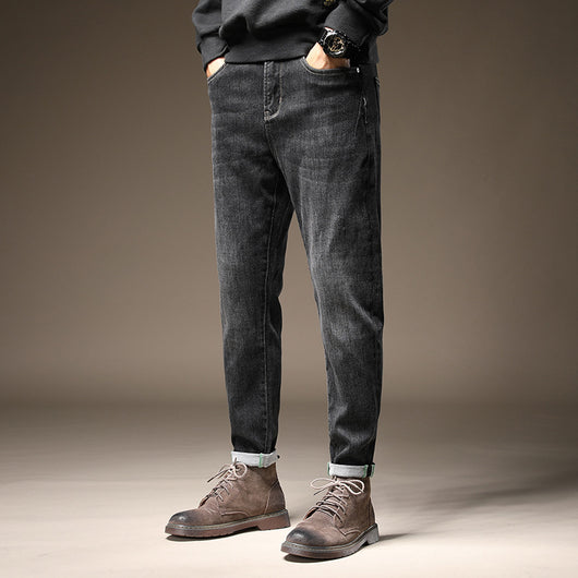 Pantalones Vaqueros Slim Fit Negros para Hombre - Otoño e Invierno - Image 4