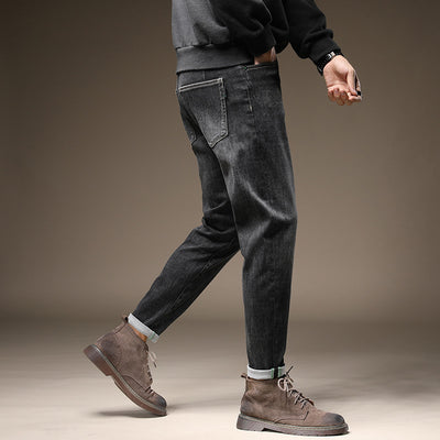 Pantalones Vaqueros Slim Fit Negros para Hombre - Otoño e Invierno - Image 2
