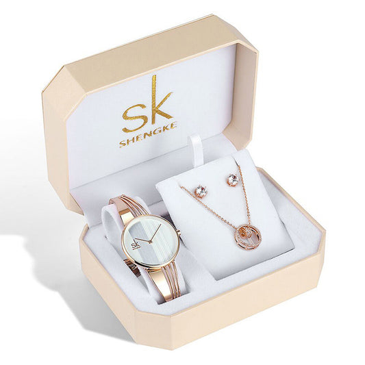 Juego de Tres Relojes Dorado Rosa