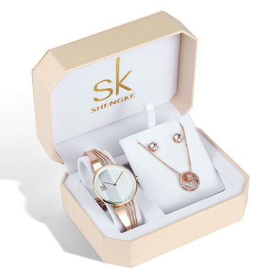 Juego de Tres Relojes Dorado Rosa