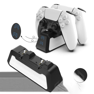 Soporte de Carga Rápida Dual para Controles PS5 con USB-C