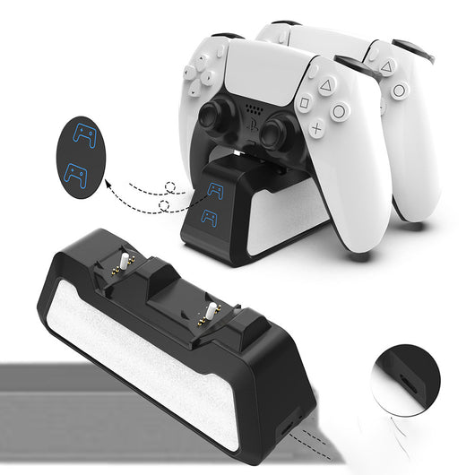 Soporte de Carga Rápida Dual para Controles PS5 con USB-C