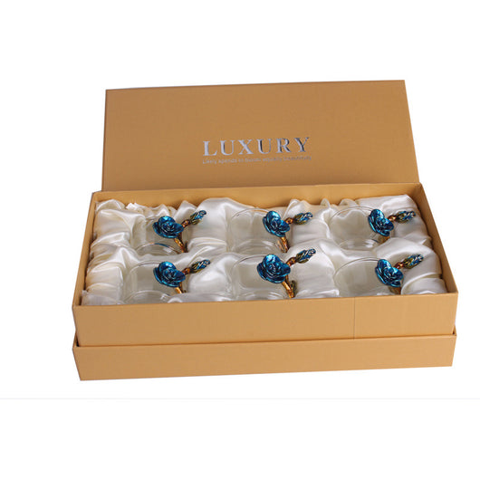 Juego de Té Kung Fu en Cristal Resistente al Calor con Flores Esmaltadas - Image 10