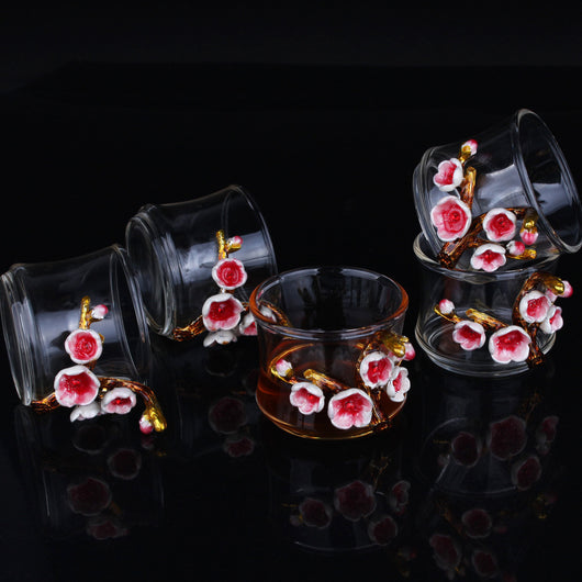 Juego de Té Kung Fu en Cristal Resistente al Calor con Flores Esmaltadas - Image 15