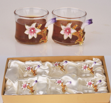 Juego de Té Kung Fu en Cristal Resistente al Calor con Flores Esmaltadas - Image 8