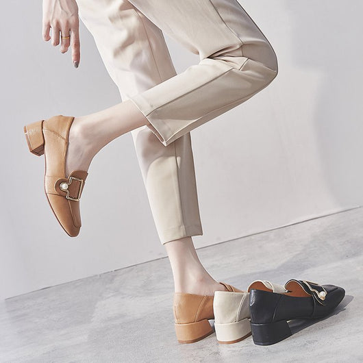 Zapatos de Cuero Pequeños Estilo Británico One Step Fashion - Image 9