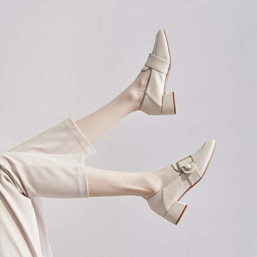 Zapatos de Cuero Pequeños Estilo Británico One Step Fashion - Image 5
