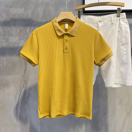 Polo Cómodo de Seda Suave para Hombre - Camisa Transpirable de Verano Elegante