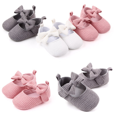 Zapatos de Lana Tejida con Moño para Bebé - Mocasines Princesa