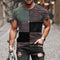 Playera Casual Hombre Rayas Multicolor Cuello Redondo Manga Corta