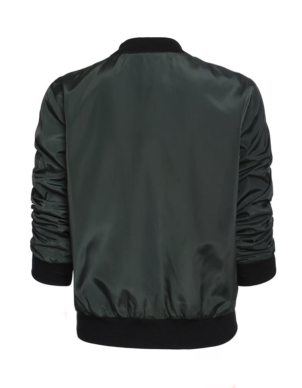 Chaqueta Corta de Moda con Cierre de Cremallera en Color Sólido
